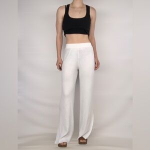 NWT‎ Lioness Riviera Ribbed Wide Leg Side Slit High Waist Stretchy Pants Size S